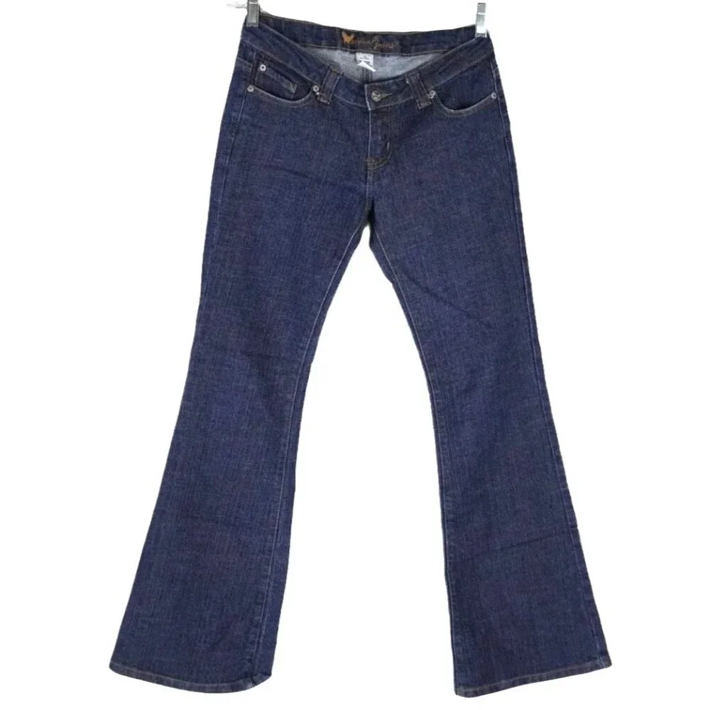 Wet Seal Jeans Juniors Size 7‎ Low Rise Flare Bootcut Stretch Y2K 90s Blue Denim